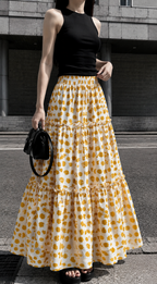 Mustard flames skirt