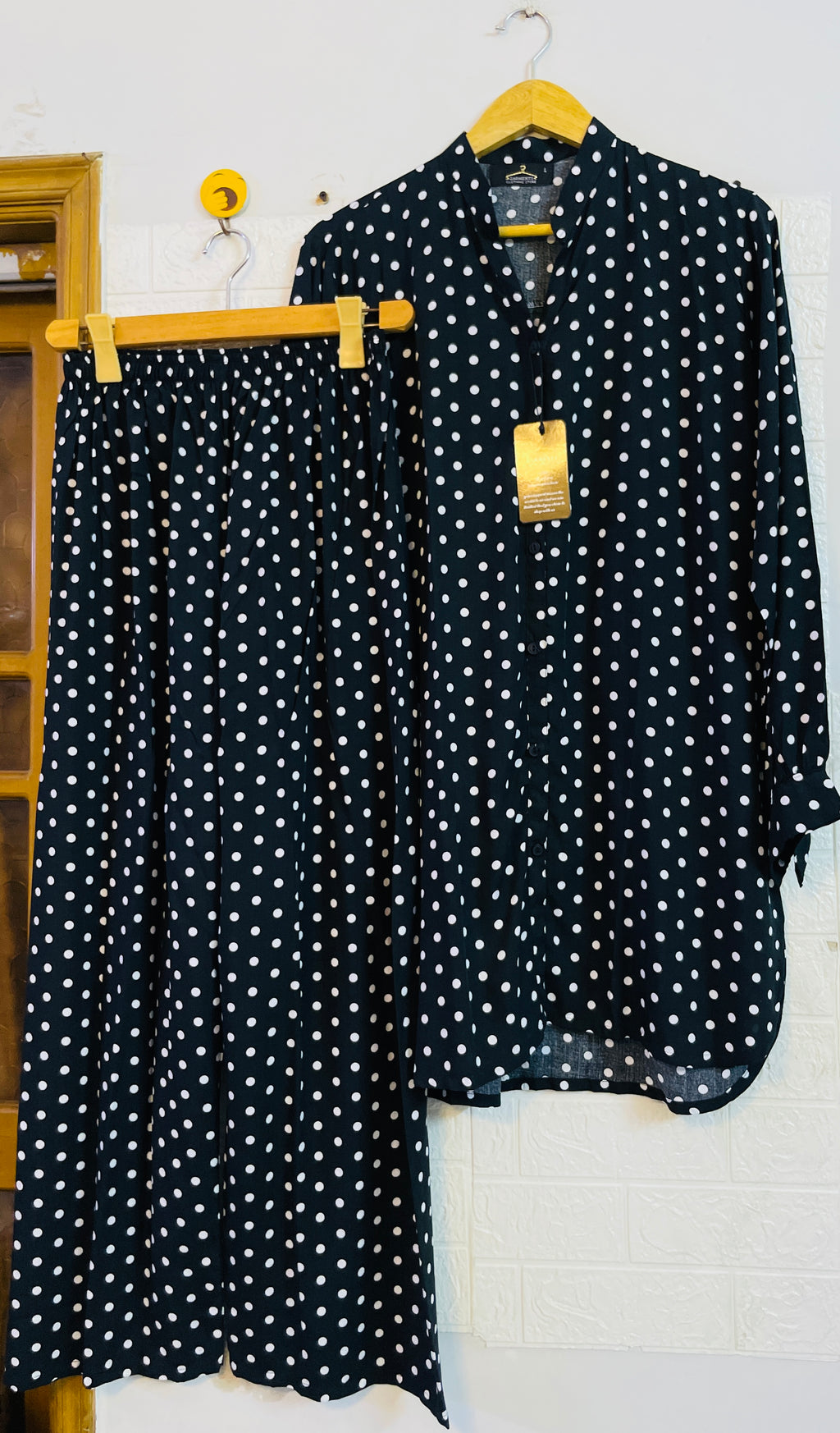 Black polka mini restock