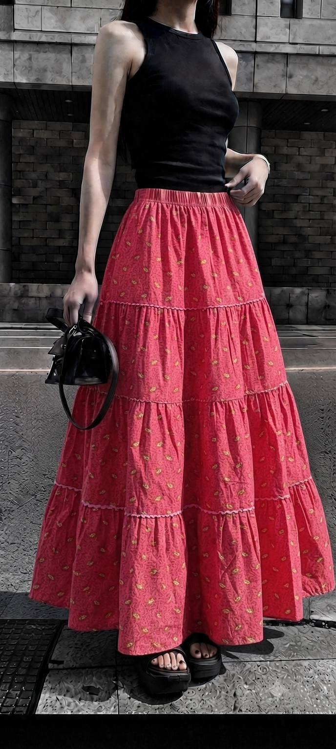 Red flames skirt