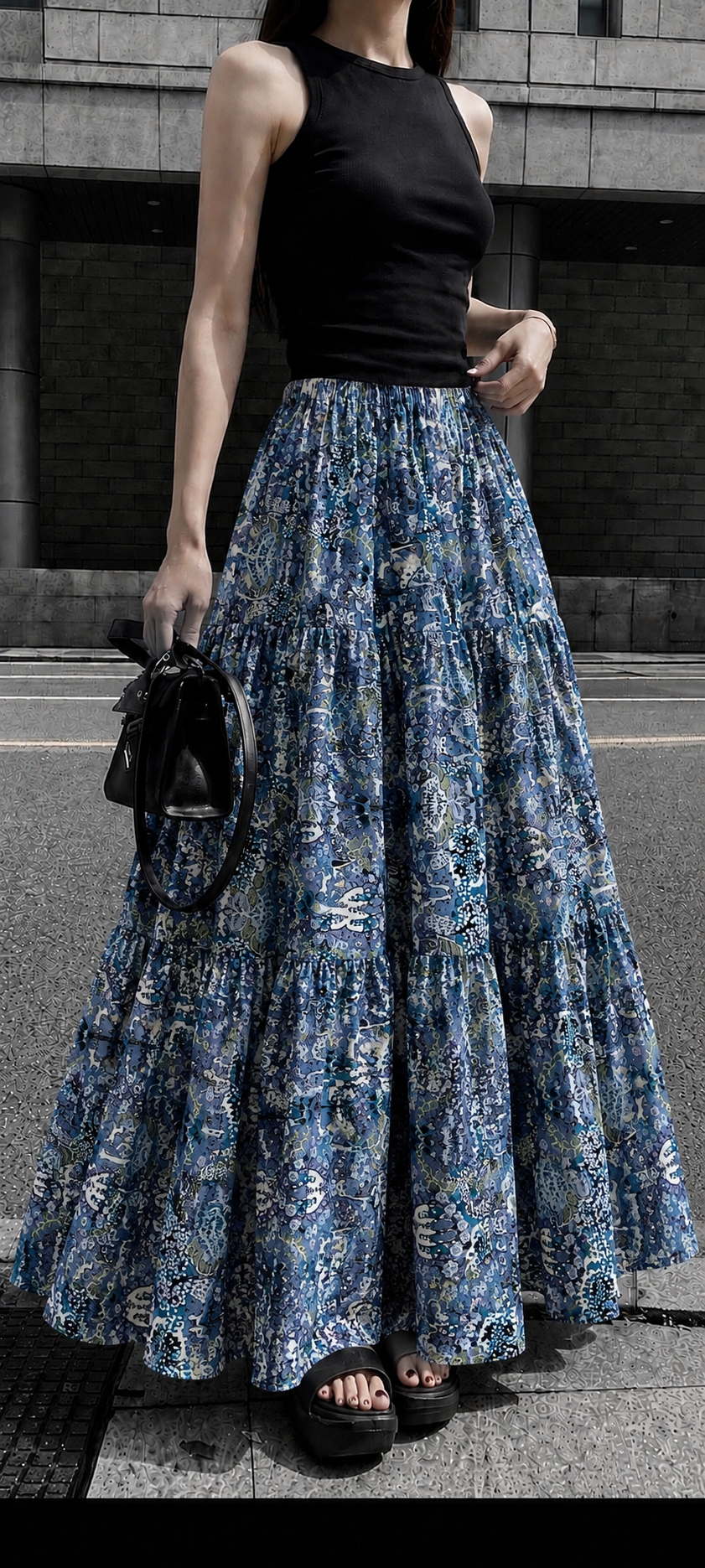 Blue ajrak skirt