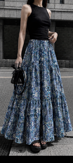 Blue ajrak skirt