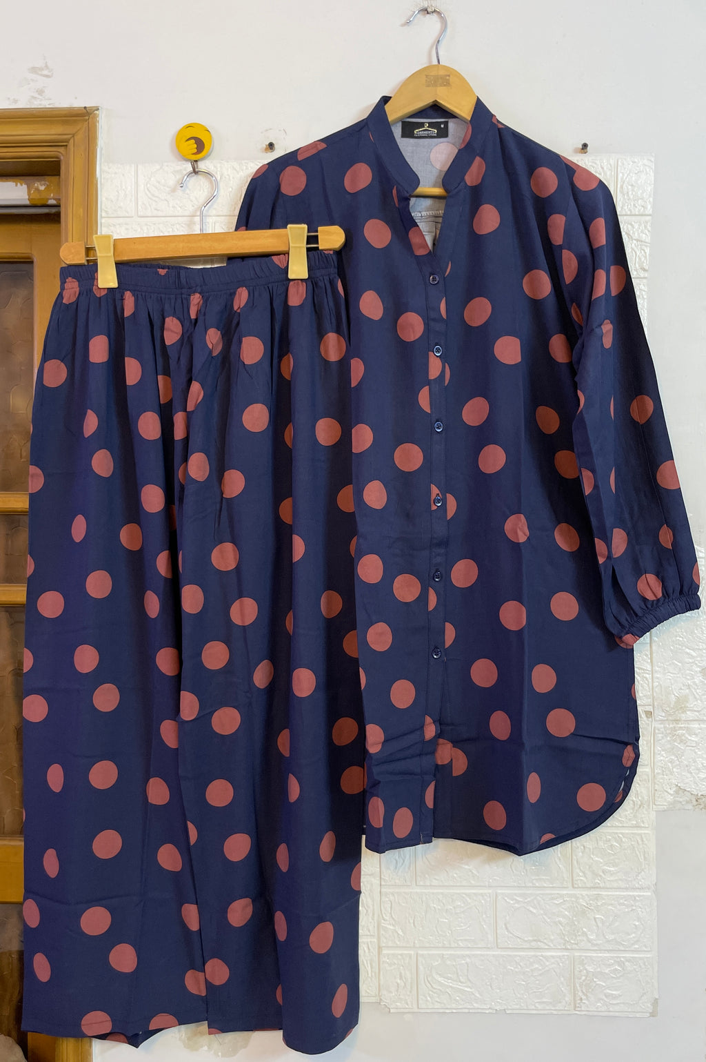 Restocking blue polka dots