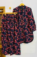 Black flower picnic cotton