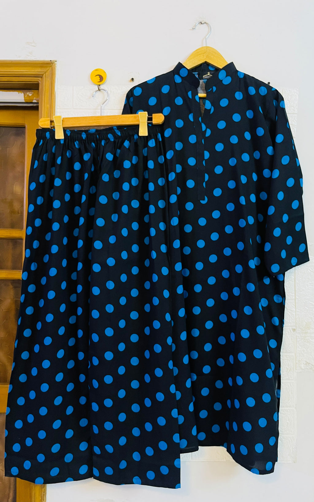 Blue polka dots