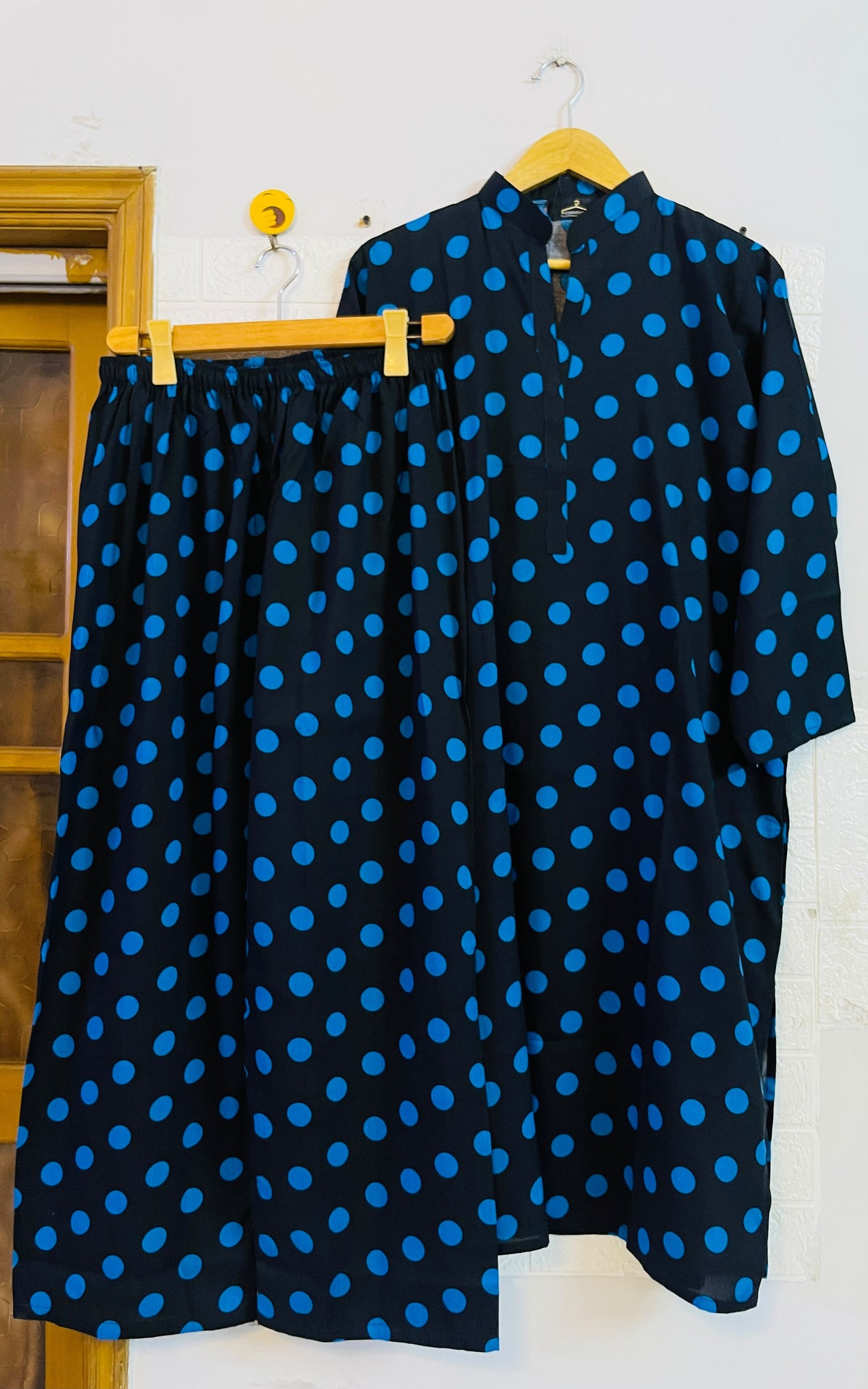 Blue polka dots