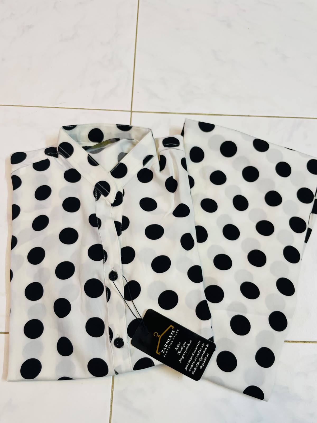 Unique black polka