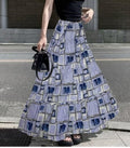 Blue painted skirt