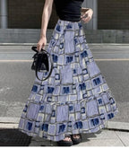 Blue painted skirt