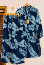 Aqua palm leaf set